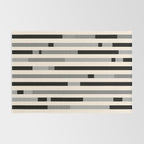 Mid Century Modern Modular Stripes in Black, Gray, and Almond Cream Rug Gallery Image 2