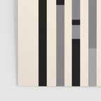 Mid Century Modern Modular Stripes in Black, Gray, and Almond Cream Poster Gallery Image 3