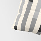 Mid Century Modern Modular Stripes in Black, Gray, and Almond Cream Pillow Sham Gallery Image 4