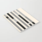 Mid Century Modern Modular Stripes in Black, Gray, and Almond Cream Notebook Gallery Image 2