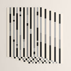 Mid Century Modern Modular Stripes in Black, Gray, and Almond Cream Wrapping Paper Gallery Image 3