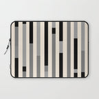 Mid Century Modern Modular Stripes in Black, Gray, and Almond Cream Laptop Sleeve Gallery Image 1