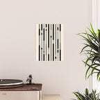 Mid Century Modern Modular Stripes in Black, Gray, and Almond Cream Poster Gallery Image 2