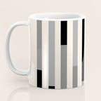 Mid Century Modern Modular Stripes in Black, Gray, and Almond Cream Coffee Mug Gallery Image 3