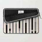 Mid Century Modern Modular Stripes in Black, Gray, and Almond Cream Laptop Sleeve Gallery Image 2