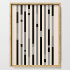 Mid Century Modern Modular Stripes in Black, Gray, and Almond Cream Serving Tray Gallery Image 1