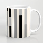 Mid Century Modern Modular Stripes in Black, Gray, and Almond Cream Coffee Mug Gallery Image 1