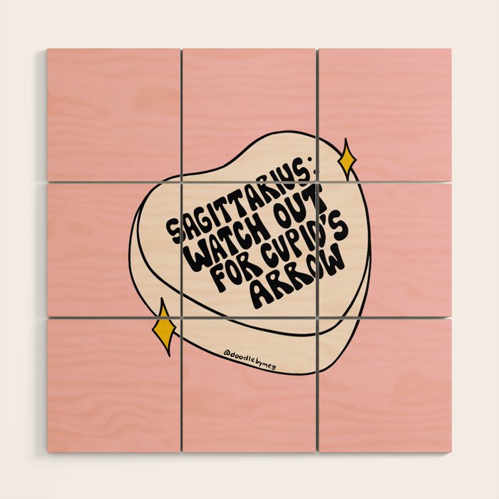 Sagittarius Conversation Heart Wood Wall Art Gallery Image 1
