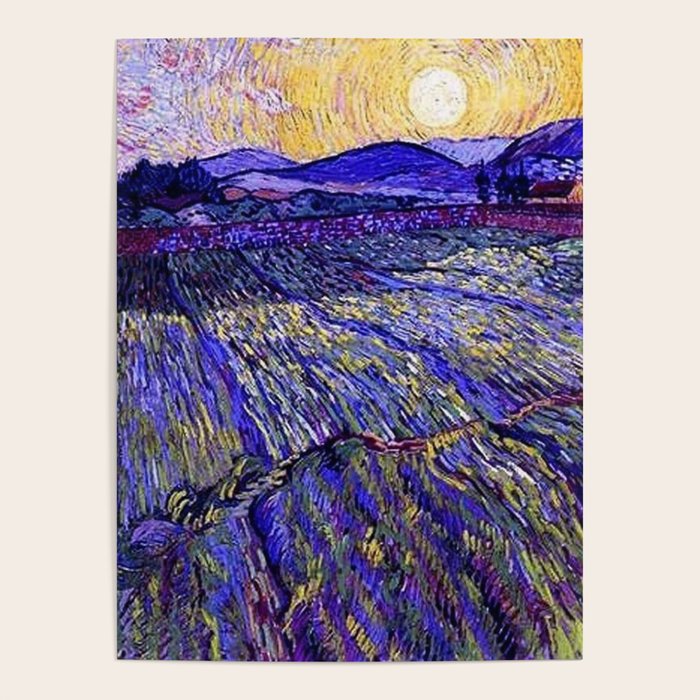 Lavender Fields with Rising Sun by Vincent van Gogh Poster Gallery Image 1