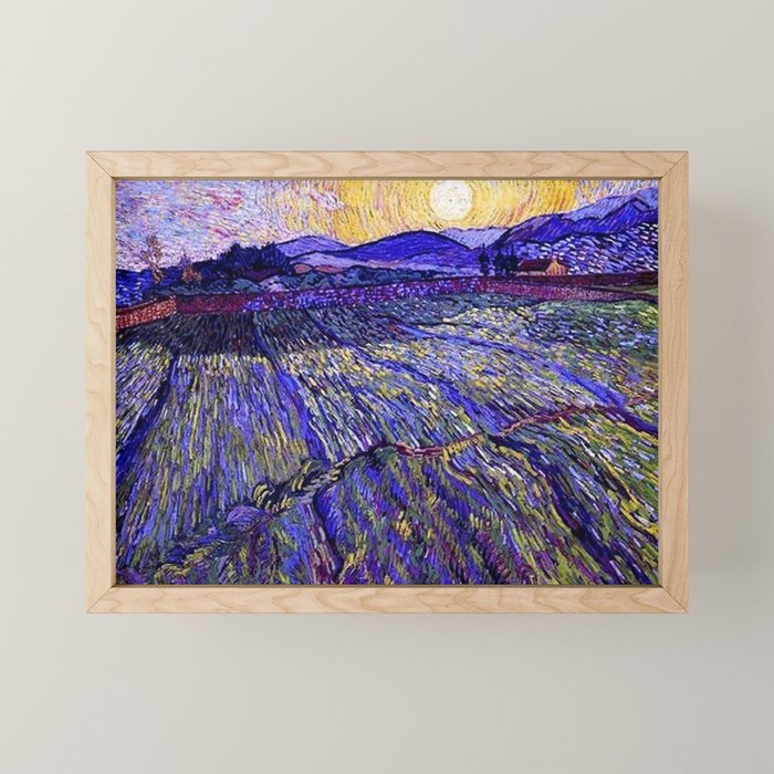 Lavender Fields with Rising Sun by Vincent van Gogh Mini Art Print Gallery Image 1