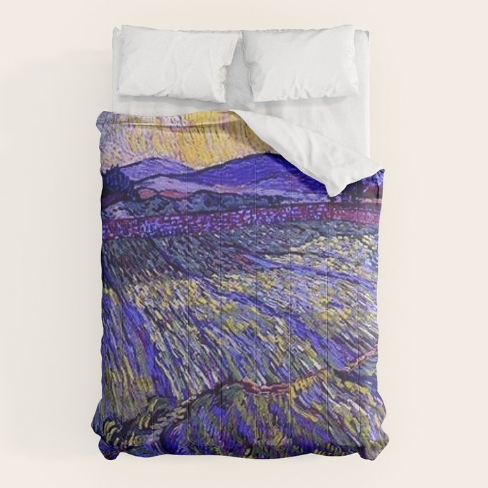 Lavender Fields with Rising Sun by Vincent van Gogh Comforter Gallery Image 6