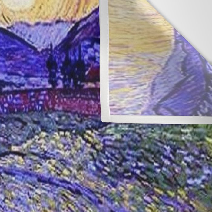 Lavender Fields with Rising Sun by Vincent van Gogh Wall Tapestry Gallery Image 3