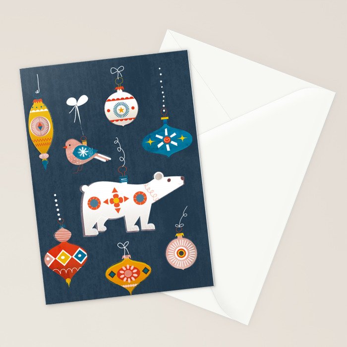 Christmas Retro decorations no2 Stationery Card Gallery Image 2