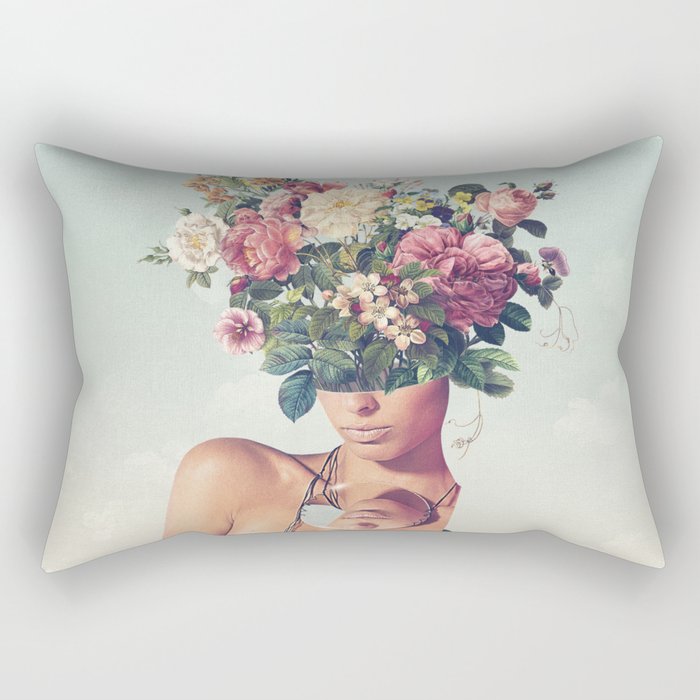 Flower-ism - Bouquet Pot Head Rectangular Pillow Gallery Image 1