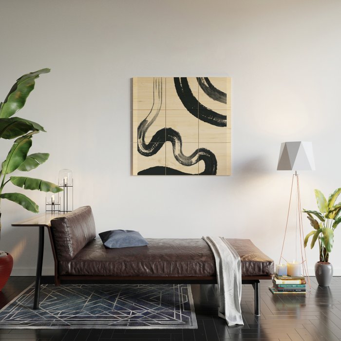 Abstract line art 131 Wood Wall Art Gallery Image 2