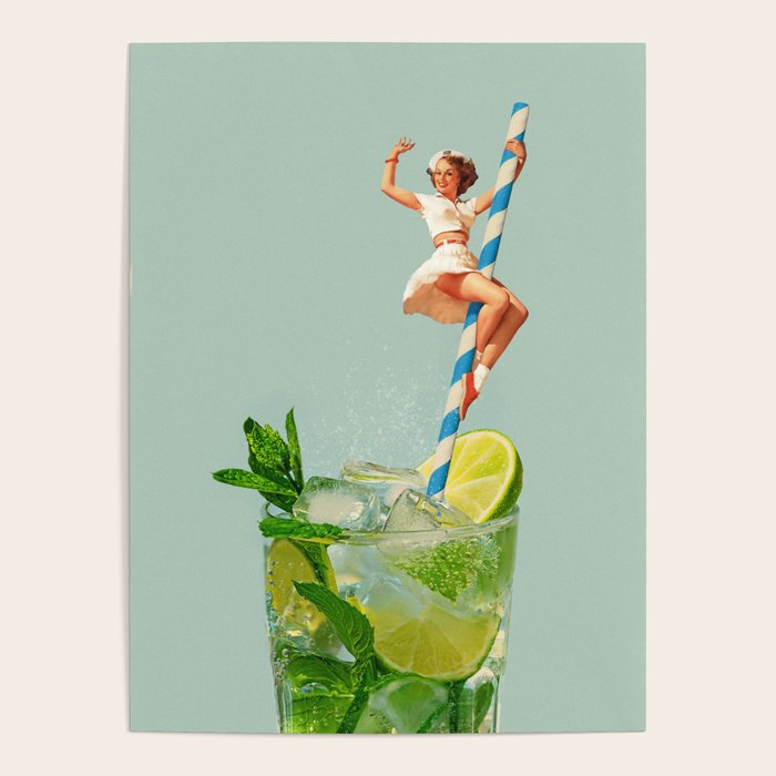 Retro Mojito Cocktail Poster Gallery Image 4