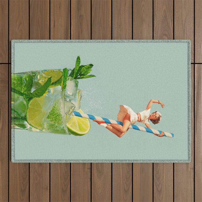 Retro Mojito Cocktail Outdoor Rug Gallery Image 1