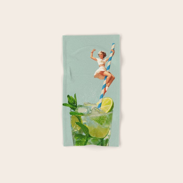 Retro Mojito Cocktail Bath Towel Gallery Image 1