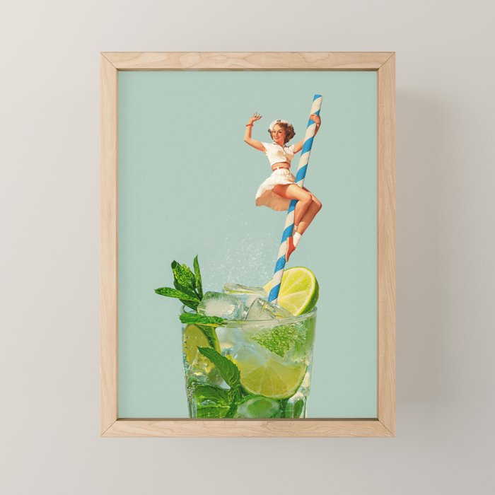 Retro Mojito Cocktail Mini Art Print Gallery Image 1