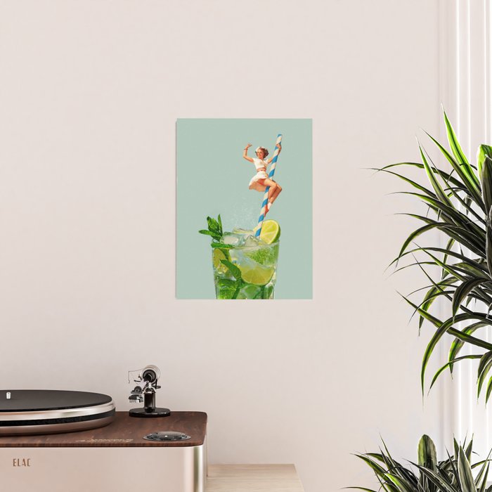 Retro Mojito Cocktail Poster Gallery Image 2