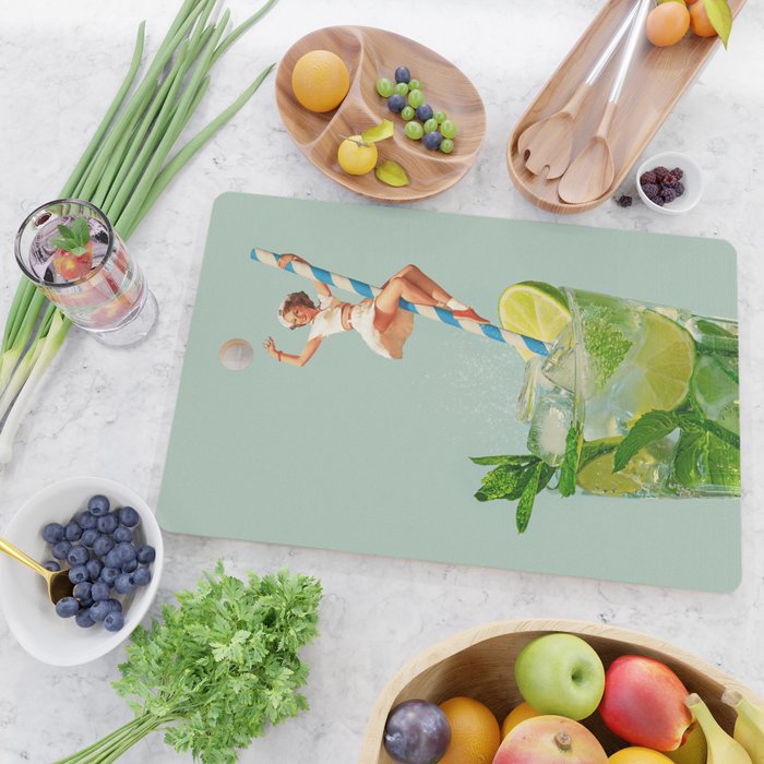Retro Mojito Cocktail Cutting Board Gallery Image 2