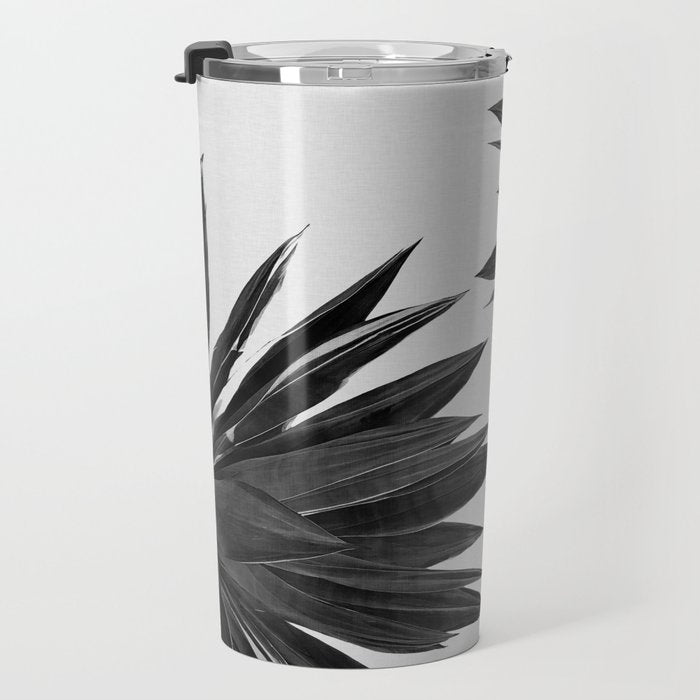Agave Cactus Black & White Travel Mug Gallery Image 3