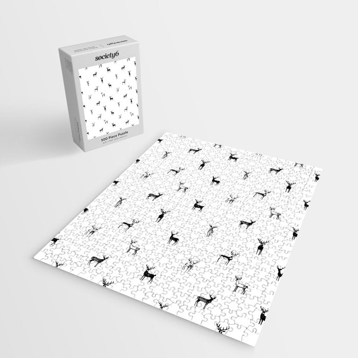 Reindeer animal doodle art pattern Jigsaw Puzzle Gallery Image 2
