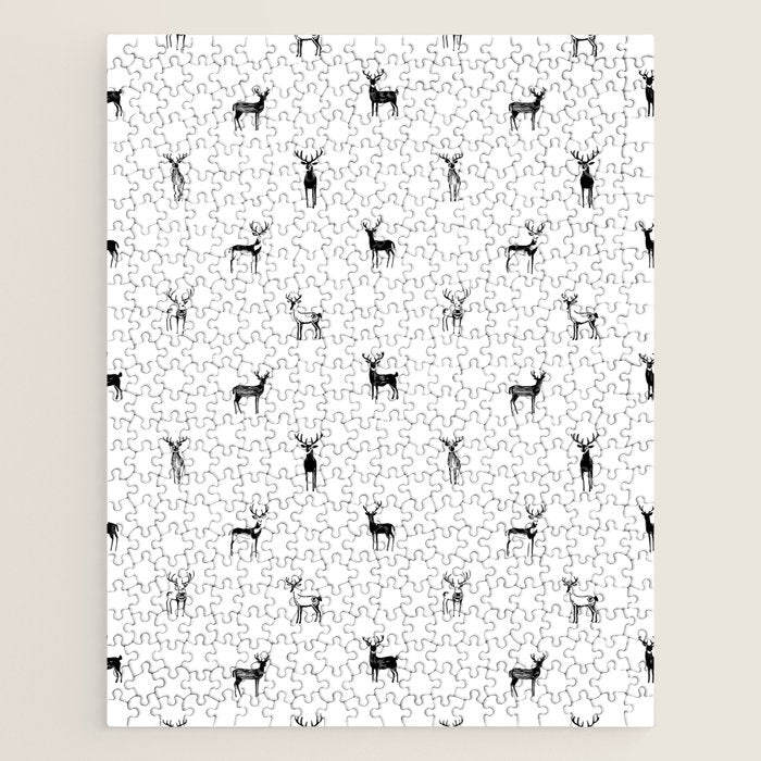 Reindeer animal doodle art pattern Jigsaw Puzzle Gallery Image 1