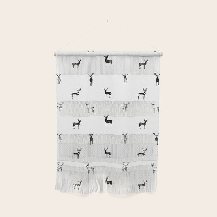 Reindeer animal doodle art pattern Wall Hanging Gallery Image 1
