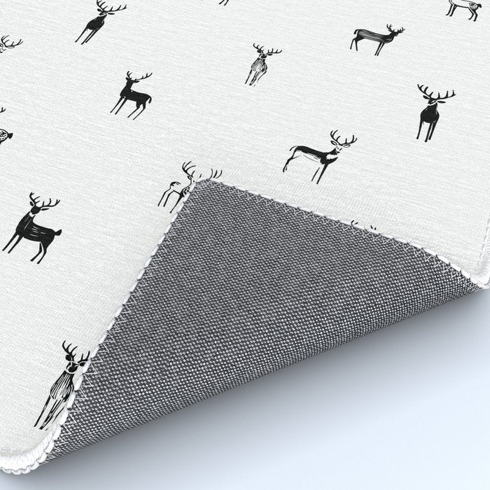 Reindeer animal doodle art pattern Rug Gallery Image 4