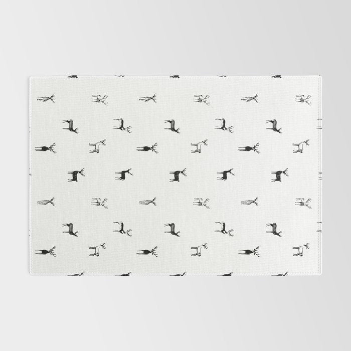 Reindeer animal doodle art pattern Rug Gallery Image 2