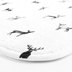 Reindeer animal doodle art pattern Bath Mat Gallery Image 3