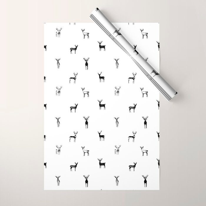 Reindeer animal doodle art pattern Wrapping Paper Gallery Image 1
