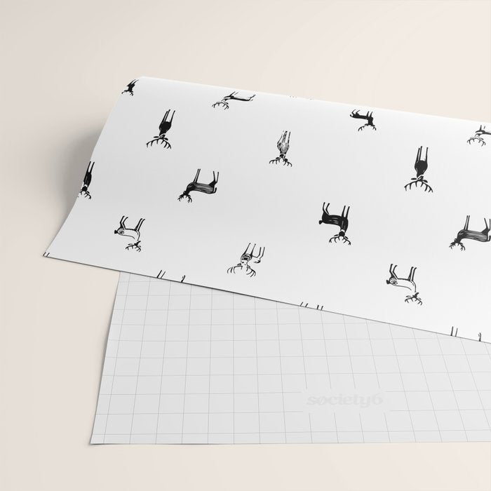 Reindeer animal doodle art pattern Wrapping Paper Gallery Image 2