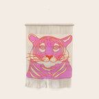 Hot Pink Tiger Portrait Wall Hanging Gallery Image 1