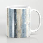 Distressed Blue and White Watercolor Stripe Coffee Mug Gallery Image 1