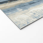 Distressed Blue and White Watercolor Stripe Welcome Mat Gallery Image 2
