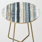 Distressed Blue and White Watercolor Stripe Side Table Gallery Image 2