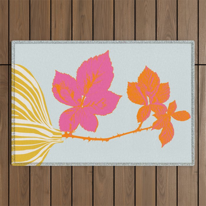 Plant based happyness Blackberry still life Outdoor Rug Gallery Image 1