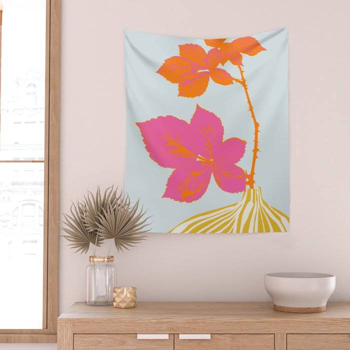 Plant based happyness Blackberry still life Wall Tapestry Gallery Image 2