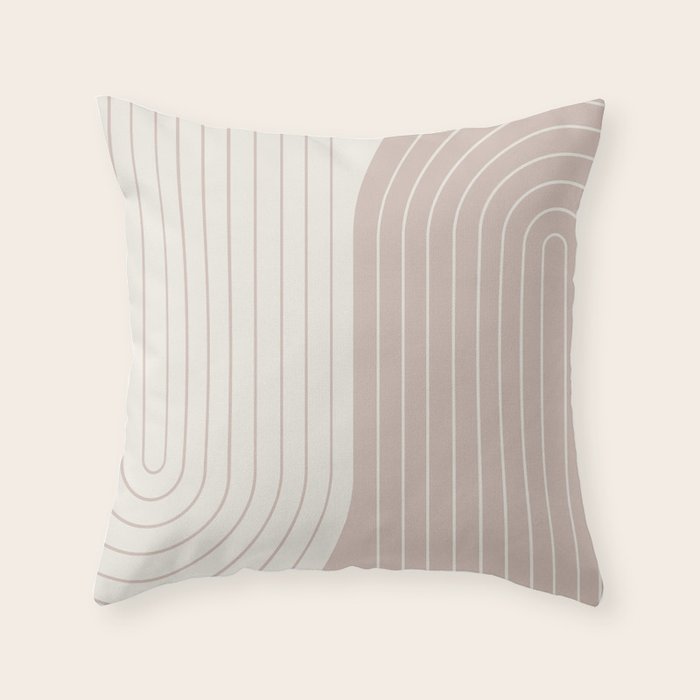 Two Tone Line Curvature LVII Throw Pillow Gallery Image 6