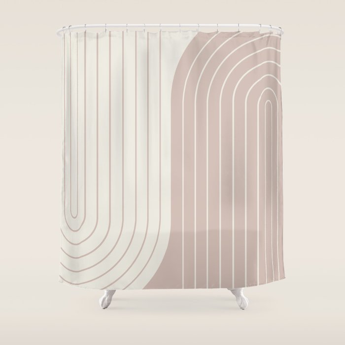 Two Tone Line Curvature LVII Shower Curtain Gallery Image 1