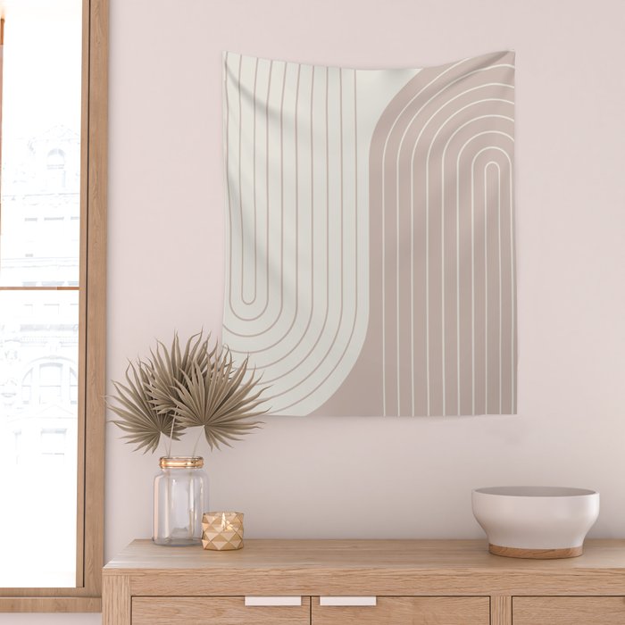 Two Tone Line Curvature LVII Wall Tapestry Gallery Image 2