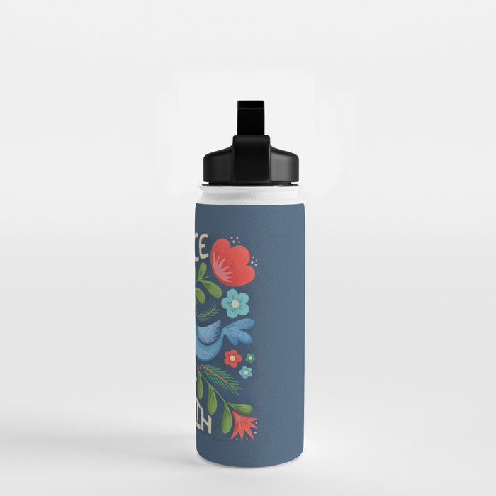 Peace On Earth Doves - Blue Water Bottle Gallery Image 2