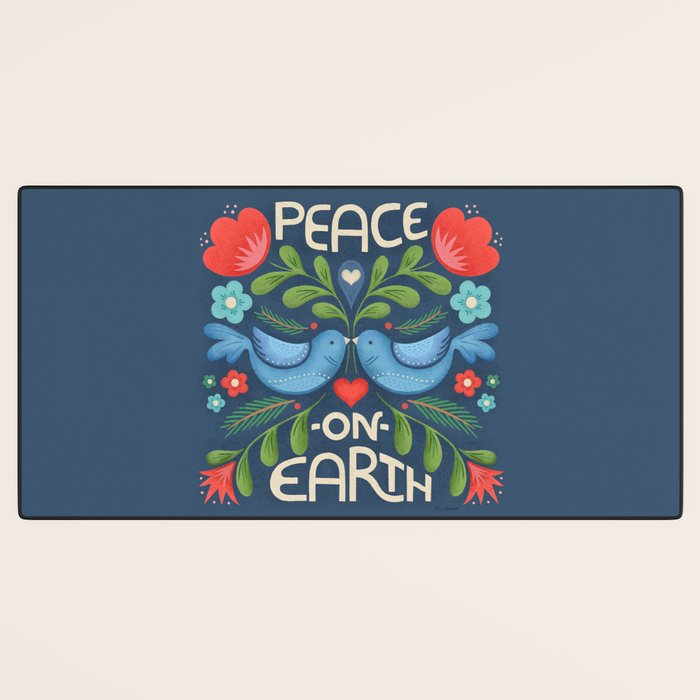 Peace On Earth Doves - Blue Desk Mat Gallery Image 3
