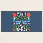 Peace On Earth Doves - Blue Desk Mat Gallery Image 3