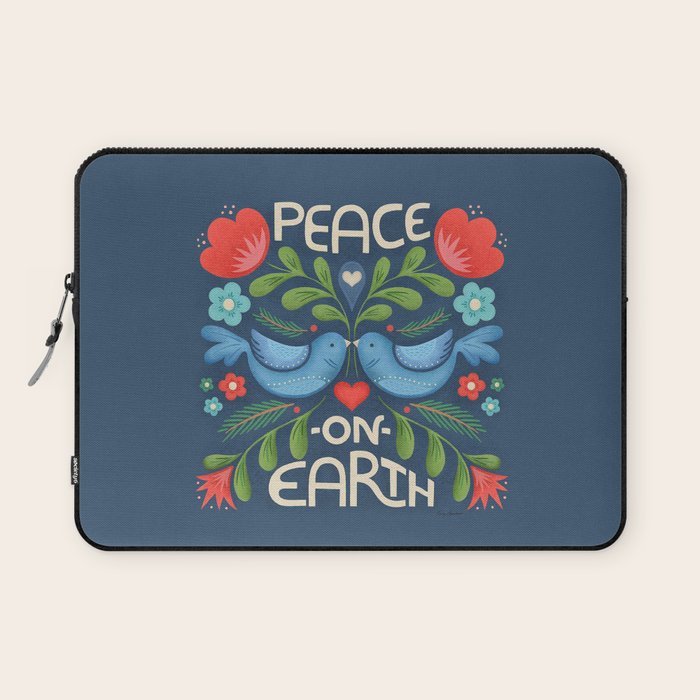 Peace On Earth Doves - Blue Laptop Sleeve Gallery Image 1