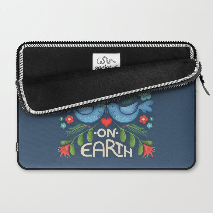 Peace On Earth Doves - Blue Laptop Sleeve Gallery Image 2