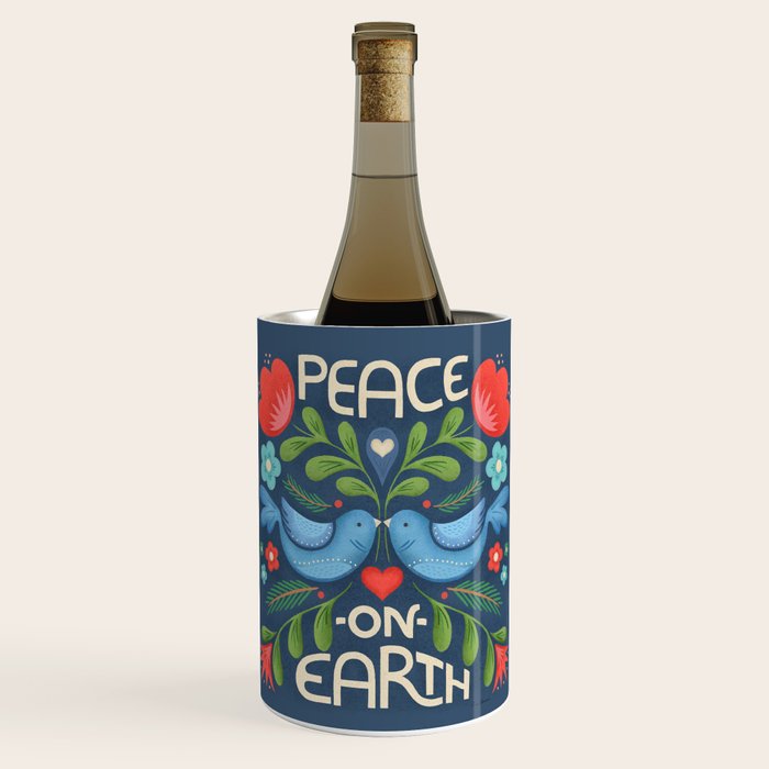 Peace On Earth Doves - Blue Wine Chiller Gallery Image 1