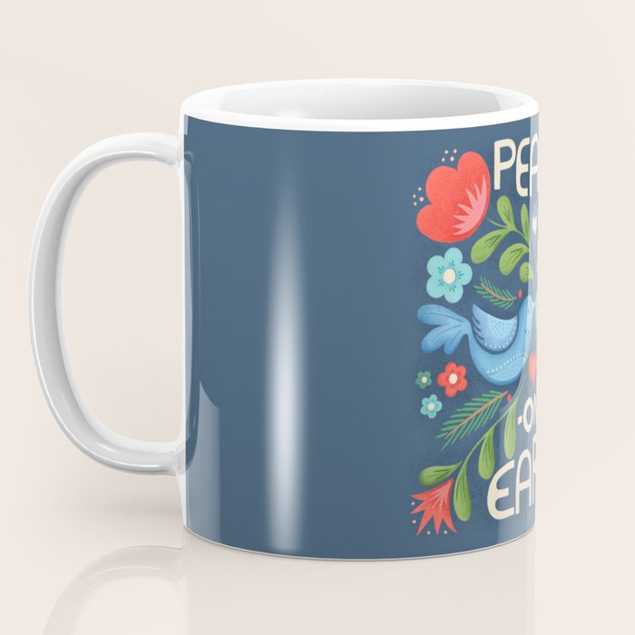 Peace On Earth Doves - Blue Coffee Mug Gallery Image 3